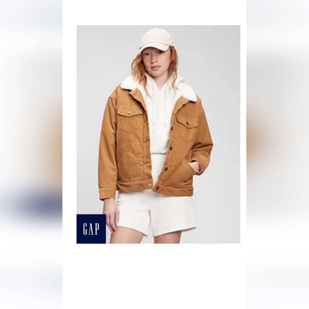 Oversized Sherpa Cord Icon Jacket#7078830020001Color:tan camelSize:SPrice: